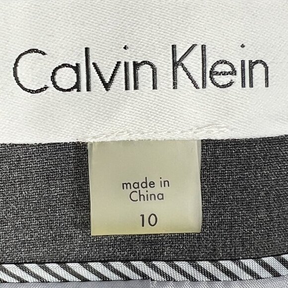 Calvin Klein NEW Womens 10 Gray Fully Lined Blazer Two Silver Button Old Money - Picture 13 of 15